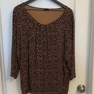 ❤️ Talbots leopard pattern long sleeve top 3x
